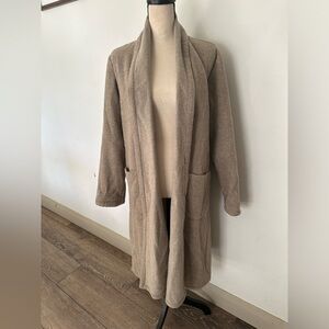 Eileen Fisher Lightweight Boiled Wool High Collar Coat in Regenerative Wool XS